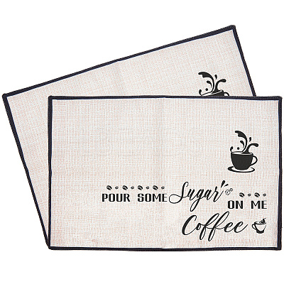 Coffee Theme Cotton and Linen Cup Mats AJEW-WH0201-017-1