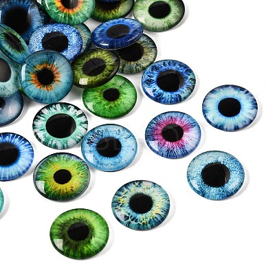 Printed Transparent Glass Cabochons GL-CBAA22A-16-1