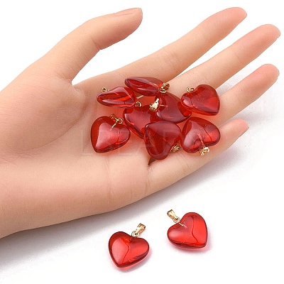 Transparent Spray Painted Glass Pendants GLAA-YW0001-98-1