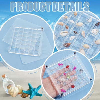 36 Grids Acrylic Shell Storage Box with Lid ODIS-WH0061-46-1