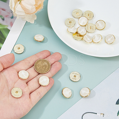 20Pcs Alloy Resin Buttons DIY-FH0009-88-1