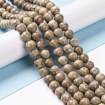 Natural Maifanite/Maifan Stone Beads Strands G-I187-4mm-01-1
