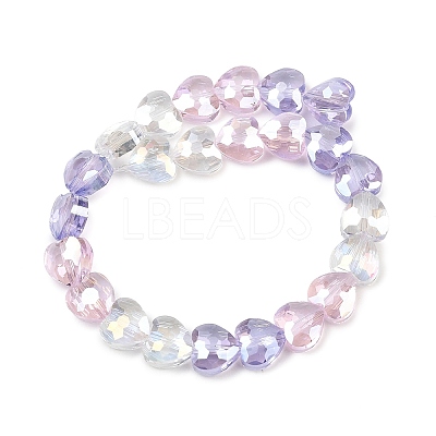 Electroplate Transparent Glass Beads Strands GL-CBADAFE-01C-1