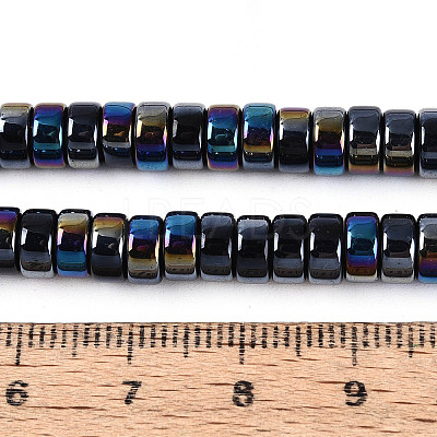 AB Color Plated Opaque Glass Beads Strands GLAA-T026-3x6mm-P01-1