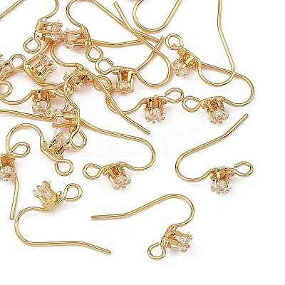 SHEGRACE Brass Pave Cubic Zirconia Earring Findings XGRQ4S971-739G-1