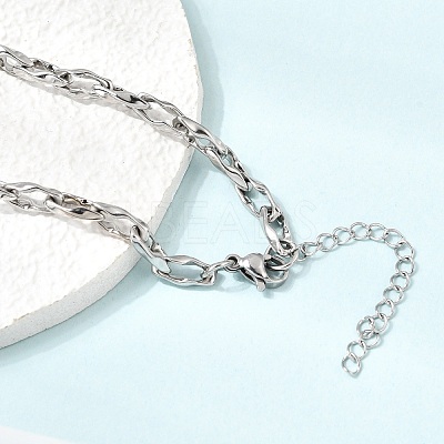 5MM 304 Stainless Steel Twisted Oval Link Chain Necklaces for Man and Women SA-CBAB767-18B-P-1