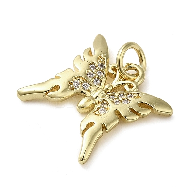 Brass Micro Pave Clear Cubic Zirconia Pendants KK-U005-01E-G-1
