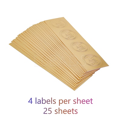 Plastic Self Adhesive Gold Foil Embossed Stickers DIY-WH0163-70O-1