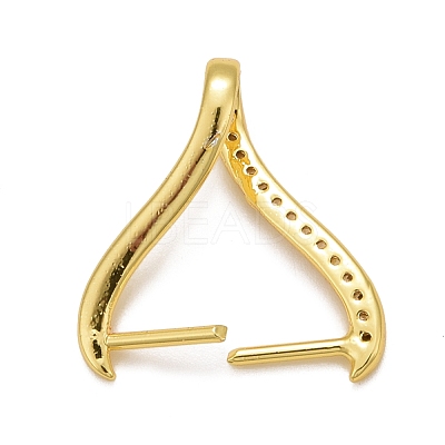 Rack Plating Brass Micro Pave Cubic Zirconia Ice Pick Pinch Bails KK-B056-01G-1