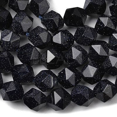 Synthetic Blue Goldstone Beads Strands G-Z119-A24-02-1