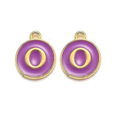 Golden Plated Alloy Enamel Charms LS-ENAM-Q437-12O-1