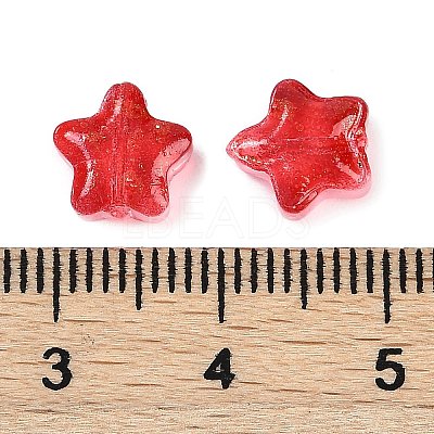 Transparent Spray Painted Frosted Glass Beads GLAA-NH0003-01I-1