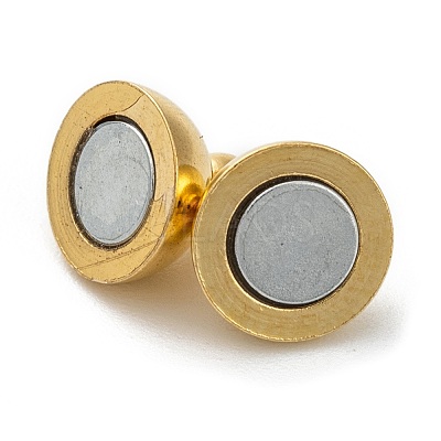 Brass Magnetic Clasps with Loops PALLOY-MC043-3G-1