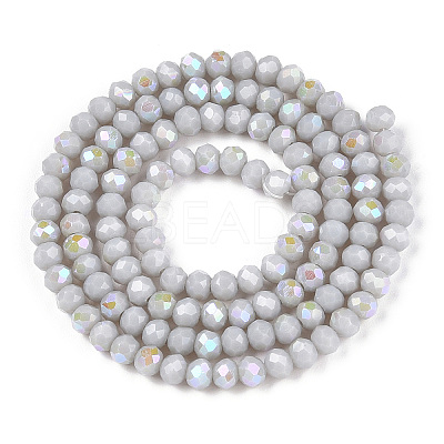 Electroplate Opaque Solid Color Glass Beads Strands EGLA-A034-P3mm-L23-1