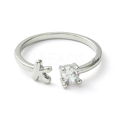Bass Micro Pave Cubic Zirconia Ring RJEW-Z033-24A-1