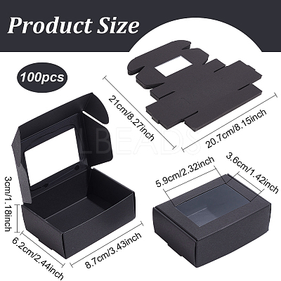 100Pcs Craft Paper Boxes CON-BC0007-23-1