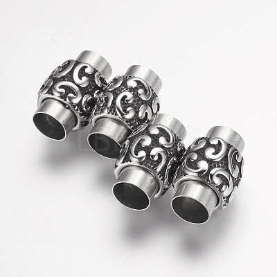 304 Stainless Steel Magnetic Clasps with Glue-in Ends X-STAS-F124-05AS-1
