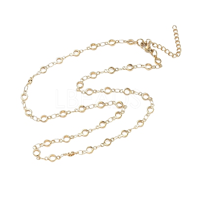 304 Stainless Steel Ring Link Chain Necklaces SA-CBA2696-02G-1