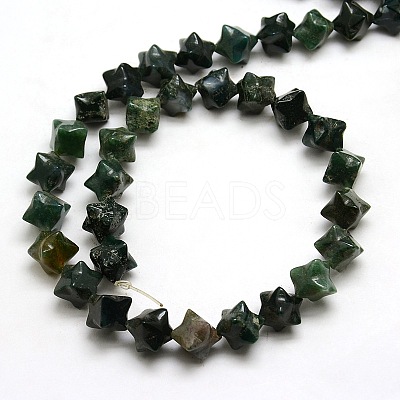 Nuggets Natural Moss Agate Beads Strands G-P063-89-1
