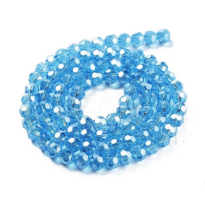Electroplate Transparent Glass Beads Strands EGLA-A035-T6mm-A08-1
