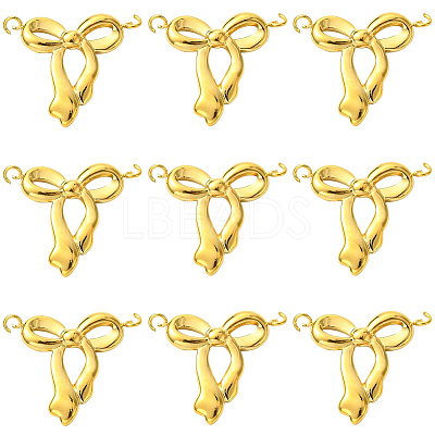 10Pcs 304 Stainless Steel Bowknot Connector Charms STAS-SC0010-53-1
