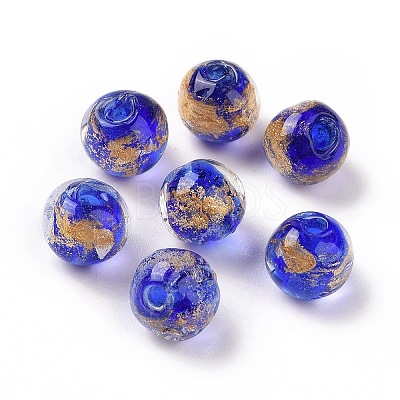 Handmade Gold Foil Glass Beads LAMP-C004-03A-1