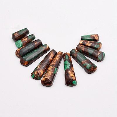 Assembled Bronzite and Malachite Beads Strands G-P298-C01-1