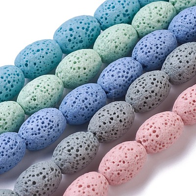Natural Lava Rock Beads Strands G-F643-B-M-1