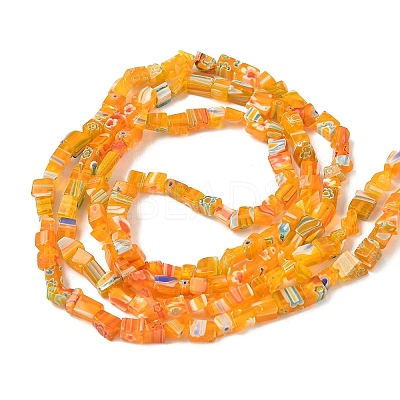 Handmade Millefiori Lampwork Beads Strands LAMP-P070-02A-01-1