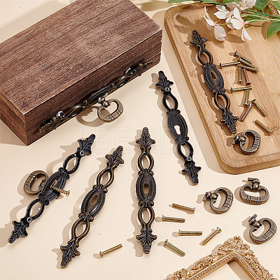 Tibetan Style Alloy Cabinet Door Pull Handles AJEW-WH0752-665A-1