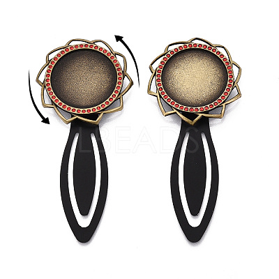 Alloy & Iron Bookmark Cabochon Settings PALLOY-N184-10AB-1