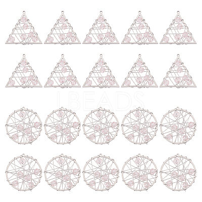 20Pcs 2 Styles 201 Stainless Steel Pendants STAS-UN0034-10-1