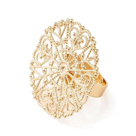 Adjustable Brass Filigree Ring Setting Components KK-L054-02-1