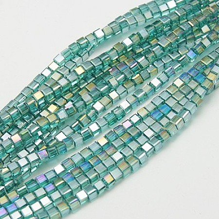 Electroplate Glass Beads Strands EGLA-D018-4x4mm-53-1