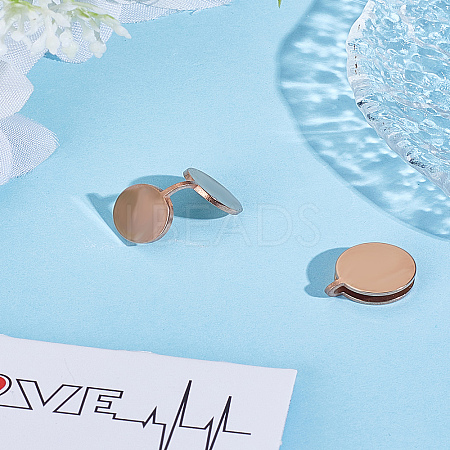 2Pcs Stainless Steel Clip-on Earrings EJEW-LP0007-046RG-1