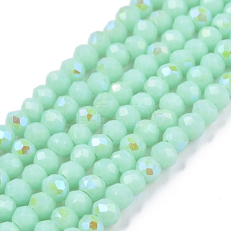 Electroplate Opaque Solid Color Glass Beads Strands EGLA-A044-P1mm-L14-1