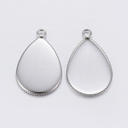 Tarnish Resistant 304 Stainless Steel Pendant Cabochon Settings LS-X-STAS-P198-14A-1