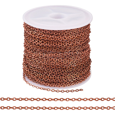 Brass Coated Iron Flat Cable Chains CH-TAC0007-02R-1