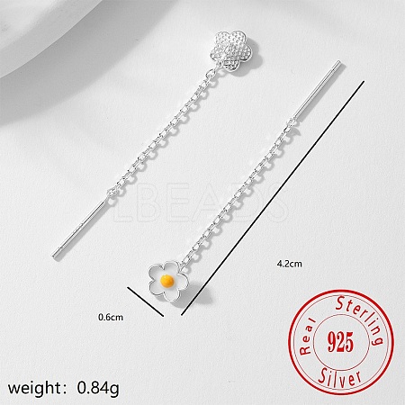 Simple S925 Silver Flower Stud Earrings for Women Daily Party Wear OY1580-1