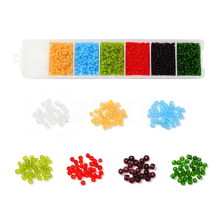 3500Pcs 7 Colors 12/0 Glass Round Seed Beads SEED-YW0001-21-1
