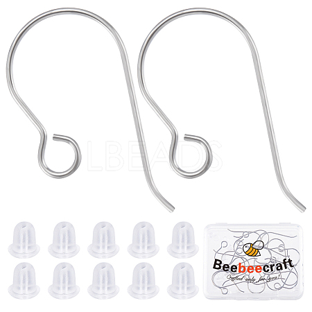 20Pcs Titanium Earring Hooks FIND-BBC0005-23-1