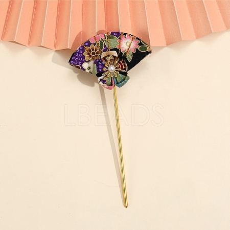 Flower Fan Cloth Hair Sticks PW-WG5DC28-04-1