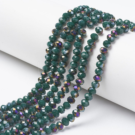 Electroplate Opaque Glass Beads Strands EGLA-A034-P6mm-F06-1