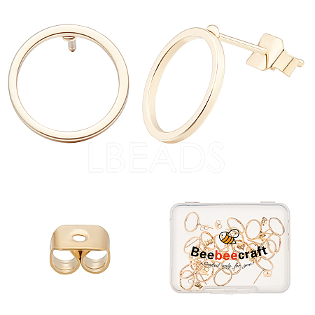 Beebeecraft 20Pcs Brass Stud Earring Findings KK-BBC0002-82-1