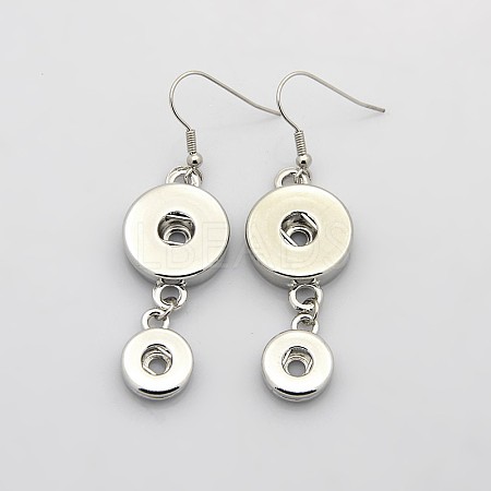 Eco-Friendly Zinc Alloy Flat Round Snap Earring Making SNAP-M062-A-02-FF-1