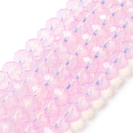 Baking Paint Transparent Glass Beads Strands X-DGLA-A034-J8MM-D09-1