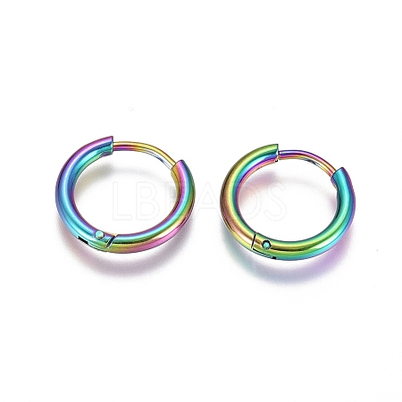 304 Stainless Steel Huggie Hoop Earrings EJEW-G272-02-10mm-M-1