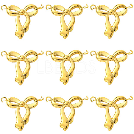 10Pcs 304 Stainless Steel Bowknot Connector Charms STAS-SC0010-53-1