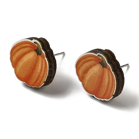 Wood Stud Earrings EJEW-Z054-01F-1