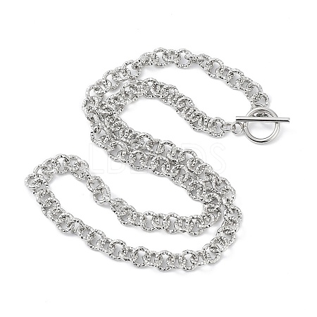 304 Stainless Steel Rolo Chain Necklace NJEW-K249-02P-1